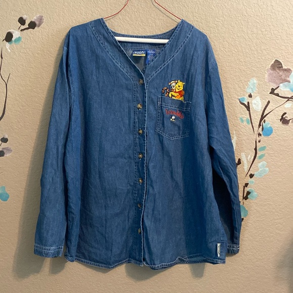 Vintage Winnie the Pooh 18/20W denim chambray top - Picture 5 of 5